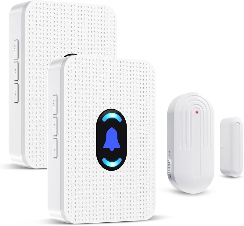 Daytech Door Chime, Wireless Door Sensor Chime When Door Opens, 800ft Range, 20 Chimes, 5 Volume Levels, Mute Mode, LED Indicator for Home/Business/Kids, Door Ringer Alert 1 Sensor + 2 Receivers - Image 1